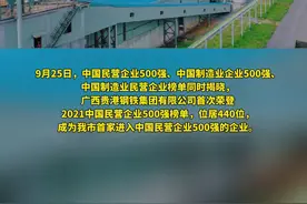贵钢集团成为贵港首家进入中国民企500强企业 #贵港 #钢铁 #贵钢 #中国民企 #唤醒城市新活力 #进化的我和时代 #一起拼出丰收中国视频封面