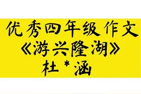 #抖音dou➕上热门话题 优秀四年级作文《游兴隆湖》#作文视频封面