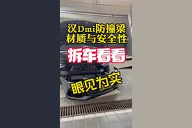 今天看个不一样的，把汉dmi保险杠拆了，带大家近距离观察一下汉Dmi的防撞梁，够不够硬，安不安全，眼见为实#汉dmi #比亚迪 #唐dmi #比亚迪海豹 #秦plusdmi