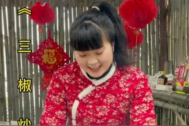 爸爸过年这几天吃肉吃闷到了，炒个白瓜吃了6碗饭！#农村美食 #抖音美食创作人