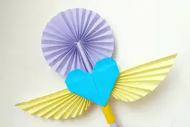 折纸魔法扇子，可伸缩爱心魔法杖扇子#折纸扇子做法#亲子手工视频封面