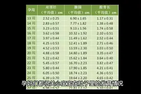 你的胎儿发育正常吗 | 胎儿发育标准对照表#孕期知识 #怀孕