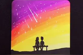 教你画超美的星空！圈出愿意手牵手陪你去看流星雨的那个人吧！✨#画画教程 #画画 #色彩 #星空 #解压视频封面