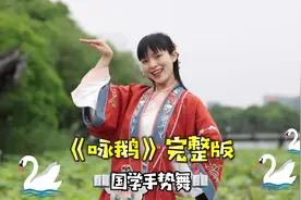 轻松背古诗，《咏鹅》完整版国学手势舞，适合小班中班#小一姐姐视频封面