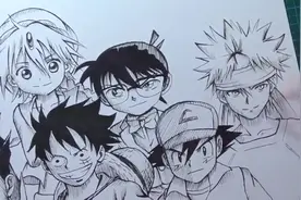 一次爽个够！一口气画出50个动漫角色！#画画 #手绘 #日常瞎画视频封面