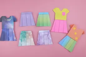 教你折可爱的迷你褶皱裙，搭配T恤美翻了，手工DIY折纸教程#折纸