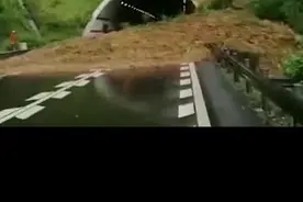 甬莞高速角洞岙隧道出口发生山体塌方，大量泥土涌进高速主线，将隧道口彻底封死。#浙江台风#利奇马视频封面