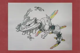 【神奇宝贝】手绘教程之大钢蛇mega进化。#画画#绘画#神奇宝贝视频封面