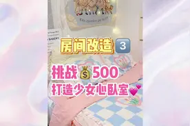 挑战💰500，把租来的房间改造成INS少女风卧室视频封面