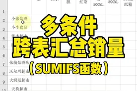 SUMIFS函数多条件跨表汇总数据#excel #excel教程 #excel技巧 #sumifs函数的使用方法