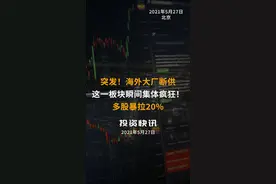 突发！海外大厂断供，这一板块瞬间集体疯狂！多股暴拉20%#光刻胶#半导体#芯片视频封面