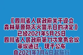 定了！四川将每年3月30日设立为全省森林草原防灭火警示日#森林防火视频封面