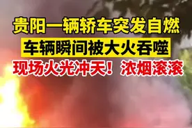 10月20日下午，贵阳北二环一辆轿车突发自燃，车辆瞬间被大火吞噬！#贵州dou知道 #危险瞬间视频封面