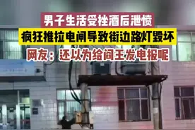 男子生活受挫，酒后疯狂推拉电闸，导致街边路灯毁坏，最终被拘留10日。网友：不知道的还以为在给阎王发电报呢。#周口观察 【来源网络】视频封面