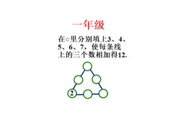 在○里分别填上3、4、5、6、7，使每条线上的三个数相加得12视频封面