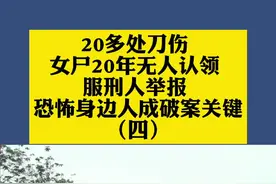 20多处刀伤 女尸20年无人认领 服刑人举报 恐怖身边人成破案关键 