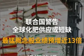 联合国警告全球化肥供应或短缺，最猛概念股业绩预增近13倍#联合国 #化肥短缺 #亚钾国际 