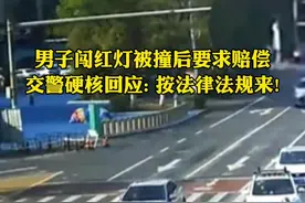 男子闯红灯被撞后索赔，交警硬核回应: 按法律法规来！你为什么总怪别人呢视频封面