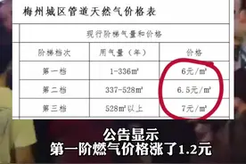 广东梅州14日晚间发公告：15日#天然气 将从4.8元涨到6元，导致市民#连夜排队 充燃气。15日又紧急发公告：暂缓涨价 仍按照原价格执行。网友觉得梅州天然气价格很高。你的城市天然气什么价格呢？#天然气价格视频封面