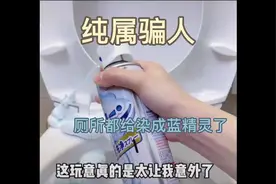 成功交智商税了，厕所都给染成蓝精灵了#马桶除臭 #清洁视频封面