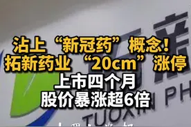 沾上“新冠药”概念！拓新药业 “20cm”涨停，上市四个月股价暴涨超6倍视频封面