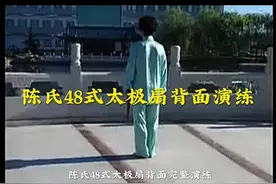 陈氏48式太极扇(马春喜)背面演练#全民健身 #一起来锻炼 #运动视频封面