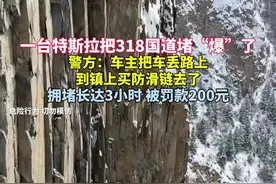 几百台车被困海拔4000米长达三小时，警方：车主把车丢路上，到镇上买防滑链去了，罚款200元。#危险 #318视频封面