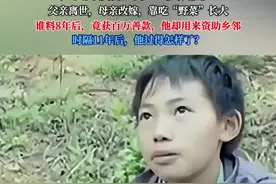#热门 广西男孩杨六斤：6岁成孤儿， 父亲离世，母亲改嫁，靠吃“野菜”长大 谁料8年后，竟意外获百万善款视频封面