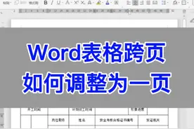 Word表格跨页，如何调整为一页？ #excel #wps #电脑 #知识分享 #教程