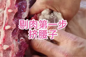 剔肉第一步，挤腰子#左手刀鹏哥 #猪肉分割技巧 #猪肉 #美食 #解压