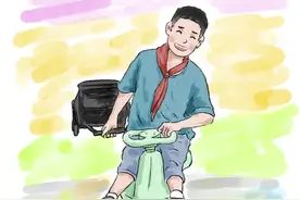 下半身残疾的小男孩考得第一名坐着扭扭车拉着书包兴奋的向他的妈妈奔来，问她妈妈能不能奖励他一个小风扇，因为他看到妈妈每天给他送饭太热了#我在人间捡故事 #暖心瞬间 #懂事的孩子 #画一个故事 #画画视频封面