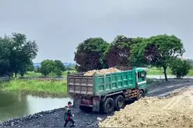 用土石方来回填水域，推土机和卡车都展示了精湛的操作技术！视频封面