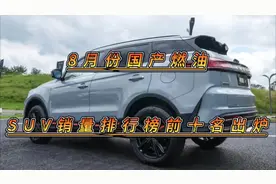 8月国产燃油SUV销量榜前十出炉，奇瑞吉利各占三款，长安最稳视频封面