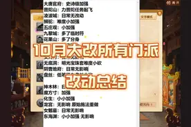 梦幻西游:10月大改所有门派改动总结！物理门派大洗牌大唐起飞