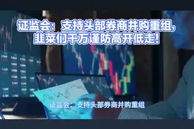 证监会：支持头部券商并购重组，韭菜们千万谨防高开低走！#股票视频封面