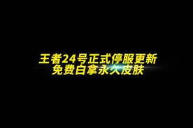 王者24号正式停服更新！免费白拿永久皮肤#王者荣耀视频封面