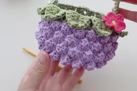 钩针小花篮 软软钩针花篮，装糖果、藏秘密，做孩子掌心的童话世界@趣织社 毛线手工编织  云小骨01紫色，03豆绿