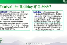 六年级英语 Festival和Holiday的区别，句式表达应用#同上一堂课视频封面