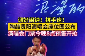 调好闹钟！拼手速的时候到了！陶喆贵阳演唱会座位图公布，今晚8点预售开抢！#陶喆 #演唱会门票 #拼手速