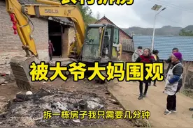 在农村拆房居然有这么多人围观#挖掘机#记录在工地上的日子 #农村挖掘机视频封面