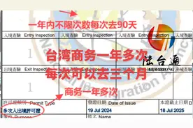 台湾商务一年多次每次可以去三个月
