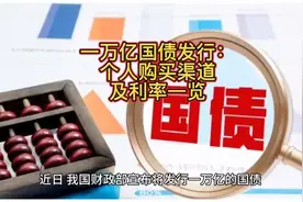 #热点 一万亿国债发行：个人购买渠道及利率一览 #国债 #财经视频封面