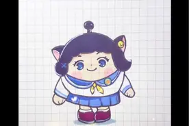 蛋仔女孩简笔画教程图案#简笔画 #儿童简笔画 #零基础学画画