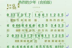 《热烈的少年》有声简谱来了，快来合拍吧#热门音乐🔥