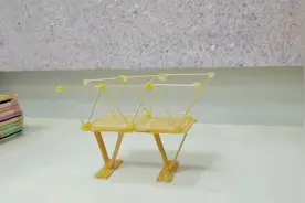 父女俩一起完成的牙签桥😄#纯手工打造 #成果展示视频封面
