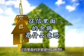 征信里面的余额是什么意思？#每天跟我涨知识 #金融常识 ＃贷款视频封面