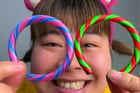 彩色套圈圈糖果食玩#美食 #零食 #糖果 #零食推荐视频封面