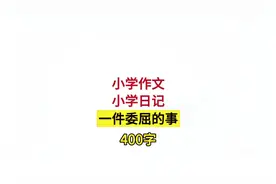 小学作文 小学日记 一件委屈的事 400字#小学作文 #小学日记视频封面
