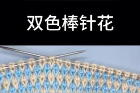 毛衣棒针双色花样编织教程。#棒针编织毛衣