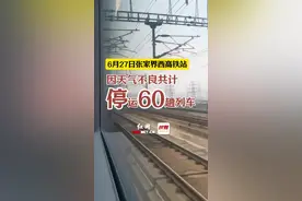 6月27日张家界西高铁站因天气不良共计停运60趟列车。视频封面